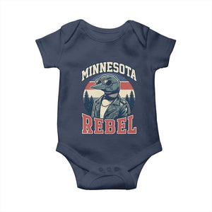 Minnesota Rebel Grumpy Loon Baby Onesie Retro Vintage Politcal Resistance TS02 Navy Print Your Wear