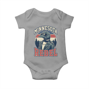 Minnesota Rebel Grumpy Loon Baby Onesie Retro Vintage Politcal Resistance TS02 Sport Gray Print Your Wear
