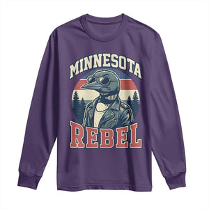 Minnesota Rebel Grumpy Loon Long Sleeve Shirt Retro Vintage Politcal Resistance TS02 Purple Print Your Wear