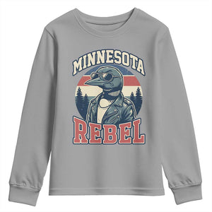 Minnesota Rebel Grumpy Loon Youth Sweatshirt Retro Vintage Politcal Resistance TS02 Sport Gray Print Your Wear
