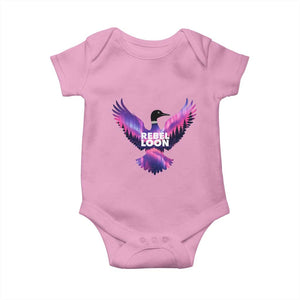 Rebel Loon Aurora Northern Lights Baby Onesie Minnesota Night Sky Politcal Resistance TS02 Light Pink Print Your Wear