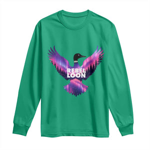 Rebel Loon Aurora Northern Lights Long Sleeve Shirt Minnesota Night Sky Politcal Resistance TS02 Irish Green Print Your Wear