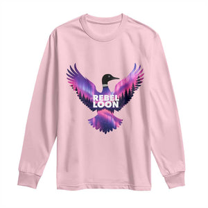 Rebel Loon Aurora Northern Lights Long Sleeve Shirt Minnesota Night Sky Politcal Resistance TS02 Light Pink Print Your Wear