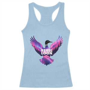 Rebel Loon Aurora Northern Lights Racerback Tank Top Minnesota Night Sky Politcal Resistance TS02 Light Blue Print Your Wear