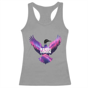 Rebel Loon Aurora Northern Lights Racerback Tank Top Minnesota Night Sky Politcal Resistance TS02 Sport Gray Print Your Wear