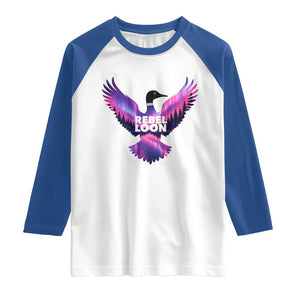 Rebel Loon Aurora Northern Lights Raglan Shirt Minnesota Night Sky Politcal Resistance TS02 White Royal Print Your Wear