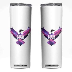 Rebel Loon Aurora Northern Lights Skinny Tumbler Minnesota Night Sky Politcal Resistance TS02 White Print Your Wear