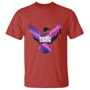 Rebel Loon Aurora Northern Lights T Shirt Minnesota Night Sky Politcal Resistance TS02 Red Print Your Wear