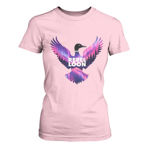 Rebel Loon Aurora Northern Lights T Shirt For Women Minnesota Night Sky Politcal Resistance TS02 Light Pink Print Your Wear