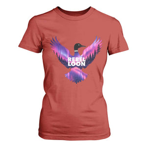 Rebel Loon Aurora Northern Lights T Shirt For Women Minnesota Night Sky Politcal Resistance TS02 Red Print Your Wear
