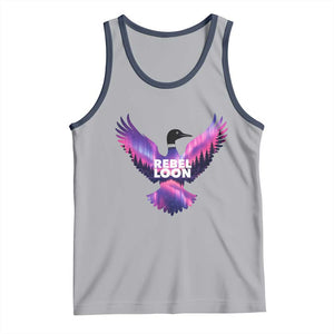 Rebel Loon Aurora Northern Lights Tank Top Minnesota Night Sky Politcal Resistance TS02 Athletic Heather Navy Print Your Wear