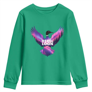 Rebel Loon Aurora Northern Lights Youth Sweatshirt Minnesota Night Sky Politcal Resistance TS02 Irish Green Print Your Wear
