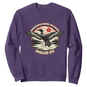 Minnesota Rebel Alliance Loon Sweatshirt Abolish Ice Protest TS02 Purple Print Your Wear