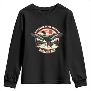 Minnesota Rebel Alliance Loon Youth Sweatshirt Abolish Ice Protest TS02 Black Print Your Wear