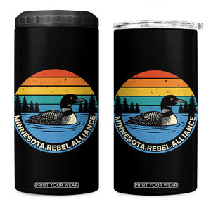 Minnesota Rebel Alliance Vintage Retro Sunset Loon 4 in 1 Can Cooler Tumbler TS02 One Size: 16 oz Black Print Your Wear