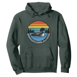 Minnesota Rebel Alliance Vintage Retro Sunset Loon Hoodie TS02 Dark Forest Green Print Your Wear