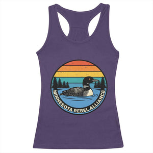 Minnesota Rebel Alliance Vintage Retro Sunset Loon Racerback Tank Top TS02 Purple Print Your Wear
