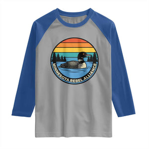 Minnesota Rebel Alliance Vintage Retro Sunset Loon Raglan Shirt TS02 Sport Gray Royal Print Your Wear