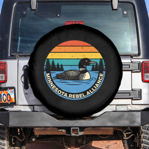 Minnesota Rebel Alliance Vintage Retro Sunset Loon Spare Tire Cover TS02 No hole Black Print Your Wear