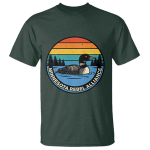 Minnesota Rebel Alliance Vintage Retro Sunset Loon T Shirt TS02 Dark Forest Green Print Your Wear
