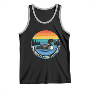 Minnesota Rebel Alliance Vintage Retro Sunset Loon Tank Top TS02 Black Athletic Heather Print Your Wear