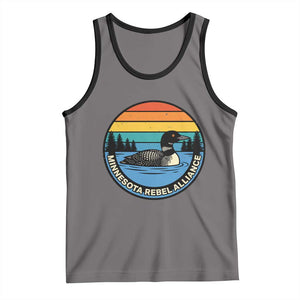 Minnesota Rebel Alliance Vintage Retro Sunset Loon Tank Top TS02 Deep Heather Black Print Your Wear
