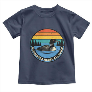 Minnesota Rebel Alliance Vintage Retro Sunset Loon Toddler T Shirt TS02 Navy Print Your Wear
