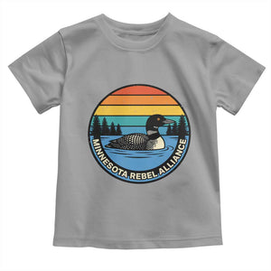 Minnesota Rebel Alliance Vintage Retro Sunset Loon Toddler T Shirt TS02 Sport Gray Print Your Wear