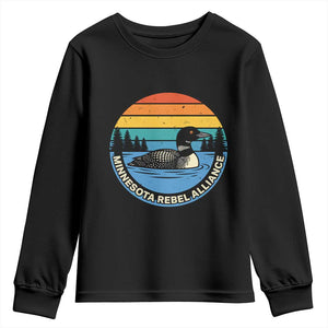 Minnesota Rebel Alliance Vintage Retro Sunset Loon Youth Sweatshirt TS02 Black Print Your Wear