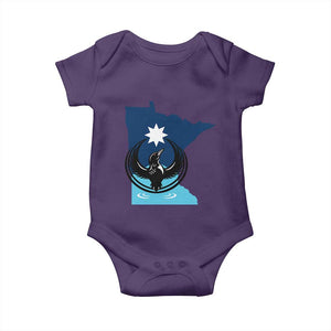 Minnesota Loon Rising Baby Onesie Star Emblem MN State Flag Pride TS02 Purple Print Your Wear