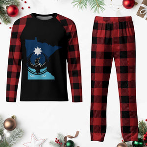 Minnesota Loon Rising Plaid Pajama Set Star Emblem MN State Flag Pride TS02 Buffalo Plaid Print Your Wear