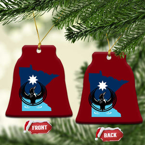 Minnesota Loon Rising Ceramic Ornament Star Emblem MN State Flag Pride TS02 Print Your Wear