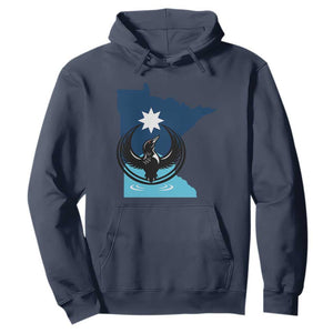 Minnesota Loon Rising Hoodie Star Emblem MN State Flag Pride TS02 Navy Print Your Wear