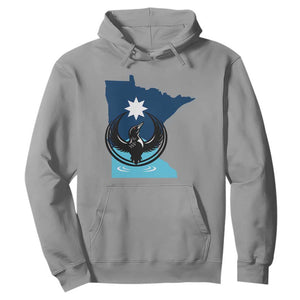 Minnesota Loon Rising Hoodie Star Emblem MN State Flag Pride TS02 Sport Gray Print Your Wear