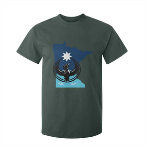 Minnesota Loon Rising T Shirt For Kid Star Emblem MN State Flag Pride TS02 Dark Forest Green Print Your Wear