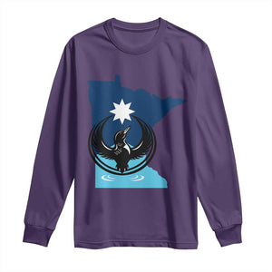 Minnesota Loon Rising Long Sleeve Shirt Star Emblem MN State Flag Pride TS02 Purple Print Your Wear