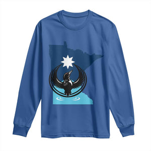 Minnesota Loon Rising Long Sleeve Shirt Star Emblem MN State Flag Pride TS02 Royal Blue Print Your Wear