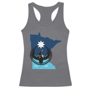 Minnesota Loon Rising Racerback Tank Top Star Emblem MN State Flag Pride TS02 Charcoal Print Your Wear