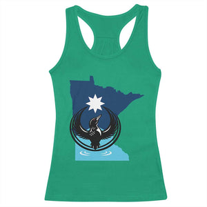 Minnesota Loon Rising Racerback Tank Top Star Emblem MN State Flag Pride TS02 Irish Green Print Your Wear