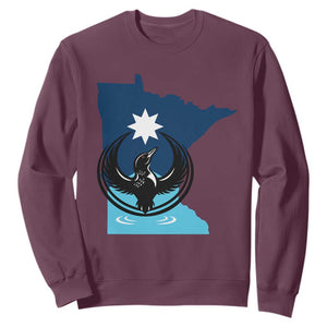 Minnesota Loon Rising Sweatshirt Star Emblem MN State Flag Pride TS02 Maroon Print Your Wear