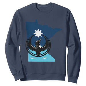 Minnesota Loon Rising Sweatshirt Star Emblem MN State Flag Pride TS02 Navy Print Your Wear