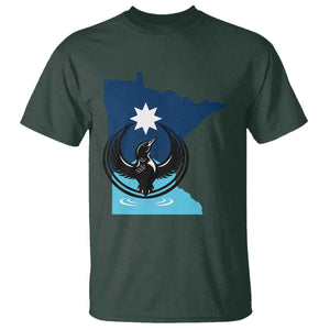 Minnesota Loon Rising T Shirt Star Emblem MN State Flag Pride TS02 Dark Forest Green Print Your Wear