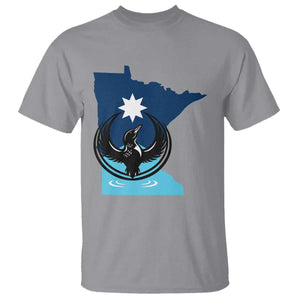 Minnesota Loon Rising T Shirt Star Emblem MN State Flag Pride TS02 Sport Gray Print Your Wear
