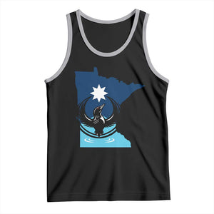 Minnesota Loon Rising Tank Top Star Emblem MN State Flag Pride TS02 Black Athletic Heather Print Your Wear