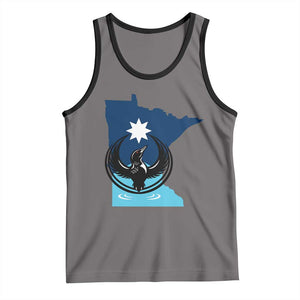 Minnesota Loon Rising Tank Top Star Emblem MN State Flag Pride TS02 Deep Heather Black Print Your Wear