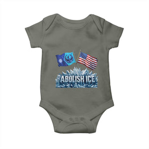 Abolish Ice Minnesota American Flag Baby Onesie MN Rebel Loon Resistance Protest TS02 Military Green Print Your Wear