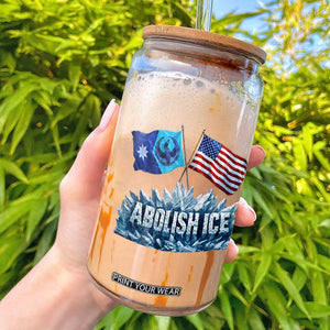 Abolish Ice Minnesota American Flag Glass Can MN Rebel Loon Resistance Protest TS02 White Print Your Wear