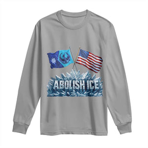 Abolish Ice Minnesota American Flag Long Sleeve Shirt MN Rebel Loon Resistance Protest TS02 Sport Gray Print Your Wear