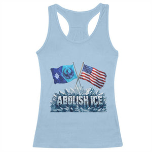Abolish Ice Minnesota American Flag Racerback Tank Top MN Rebel Loon Resistance Protest TS02 Light Blue Print Your Wear