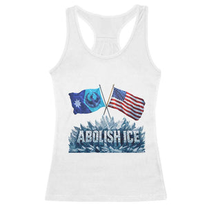 Abolish Ice Minnesota American Flag Racerback Tank Top MN Rebel Loon Resistance Protest TS02 White Print Your Wear